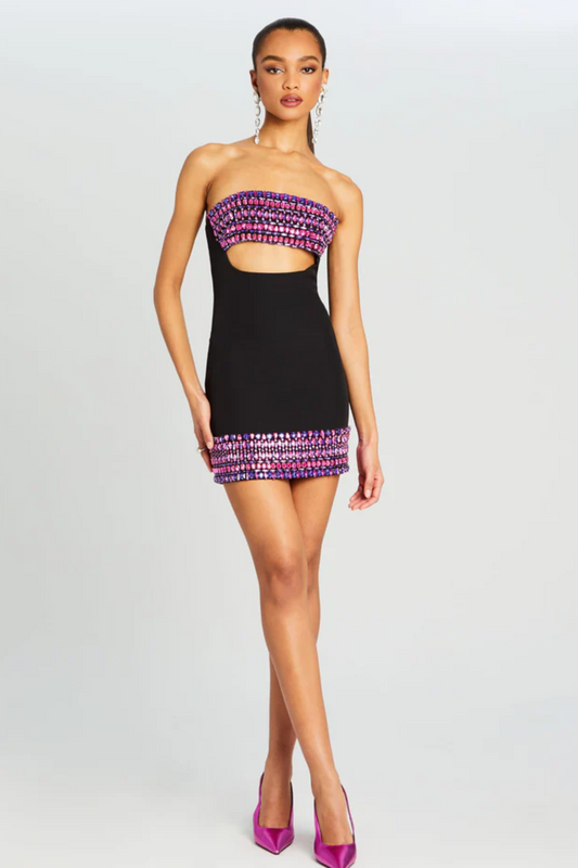 Royal Purple Sequin Strapless Dress