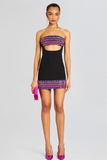 Royal Purple Sequin Strapless Dress