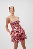 Disco Queen Sequin Bow Cutout Mini Dress