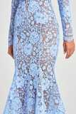 Blue Lace Long Dress