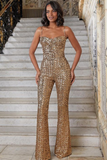Sparkle Sequins Jumpsuit With Belt