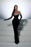 Choker Off The Shoulder Gown With Gloves
