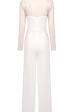 Pearl Embellished Mesh Bodysuit And Bandeau Jumpsuit