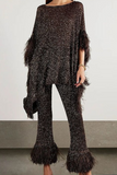 Sequin Tassel Pants Suit