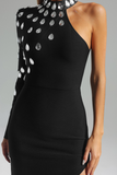 Frances One Shoulder Diamante Bandage Dress