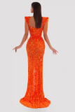 Long Orange Dress With Stones