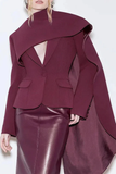Asymmetrical design Scarf Lapel Blazer