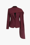Asymmetrical design Scarf Lapel Blazer