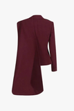 Asymmetrical design Scarf Lapel Blazer