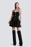 Embellished Halter Mini Dress