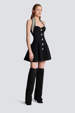 Embellished Halter Mini Dress