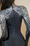 Long Sleeve Rhinestone Jumpsuit