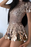 Sequin Sparkly Romper Festival Dress