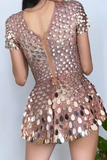 Sequin Sparkly Romper Festival Dress
