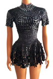 Sequin Sparkly Romper Festival Dress