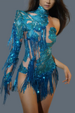 Sexy Drag Queen Rhinestone Sequins Bodysuit