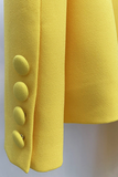Yellow Double Breasted Pant Suit