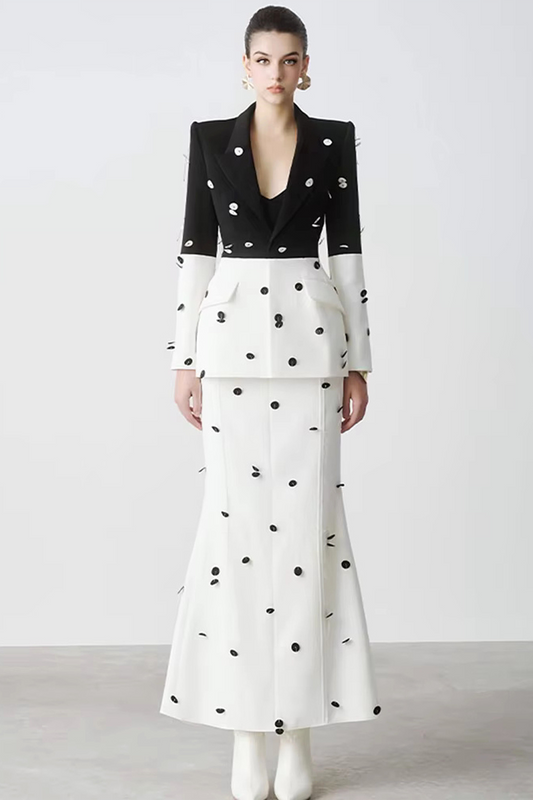 Long Sleeve Sequin Two Piece Midi Set