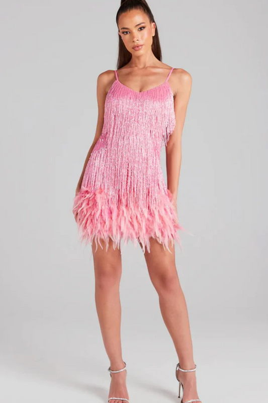 Tassel Feather Stitching Dress