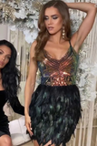 Marry Sequin Feather Dress