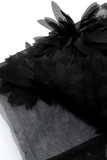Floral Detail Mesh Dress Black