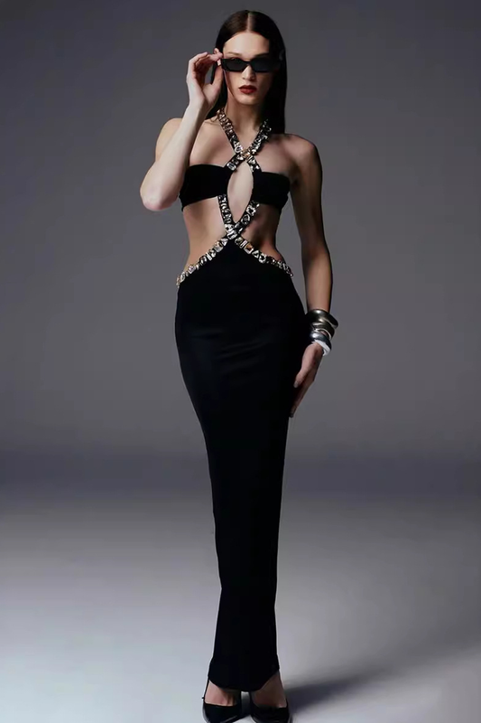 Vintage Diamonds Breasted Wrap Dress