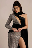 One Shoulder Sequin Maxi Dress