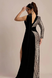 One Shoulder Sequin Maxi Dress