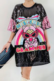 Cute Monster Sequin Dress