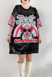 Cute Monster Sequin Dress