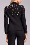 Long Sleeve Crystal Sequin Suit