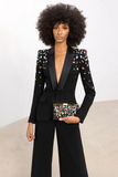 Long Sleeve Crystal Sequin Suit