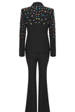 Long Sleeve Crystal Sequin Suit
