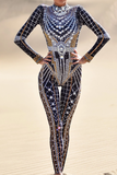 Long Sleeve Rhinestone Jumpsuit