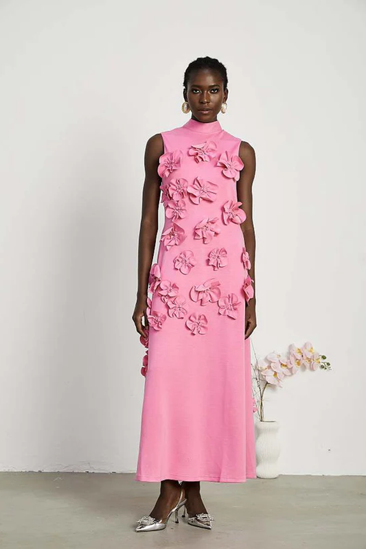 Pretty Flower Bouquet Long Dress