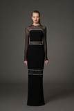 Black Baguette Embroidery Dress