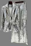 Mirror Sequin Blazer & Flared Pants Set