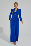 Royal Blue Blazer Pants Set
