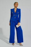 Royal Blue Blazer Pants Set