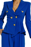 Royal Blue Blazer Pants Set