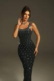 Sleeveless Crystal Bandage Maxi Dress