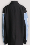 Oversized Denim Black Distressed Blazer