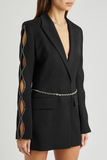 Black Cystal Embellished Blazer Dress