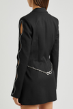 Black Cystal Embellished Blazer Dress