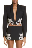 Butterfly Crystal Embellished Blazer
