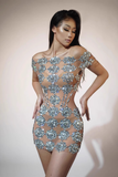 Off Shoulder Sequined Bodycon Dress