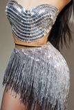 Corset Glitter Fringe Bodysuit