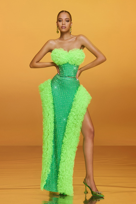 Strapless Rhinestone Tulle Set