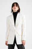 Oversized White Bats Jacket
