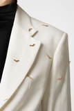 Oversized White Bats Jacket